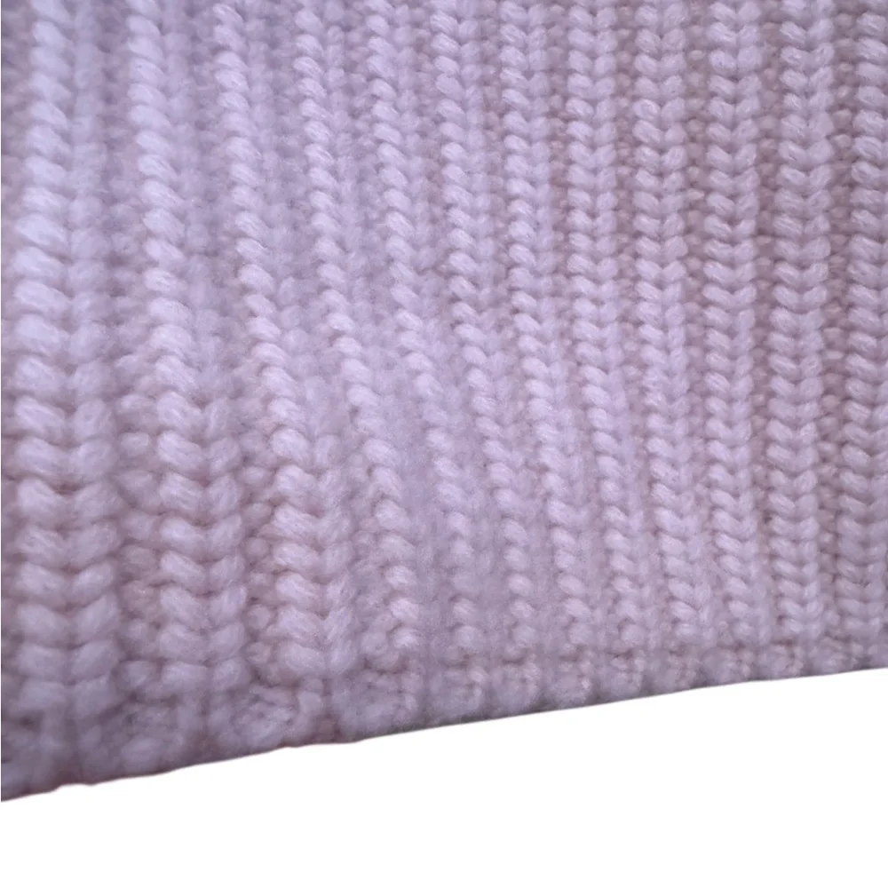 Zara Asymmetrical Soft Beige Ribbed Sweater Wool Blend - Picture 8 of 16